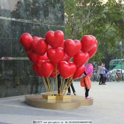 爱心气球雕塑 玻璃钢气球雕塑图片 气球雕塑价格