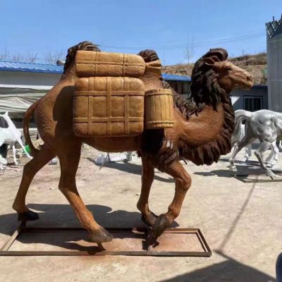 厂家加工玻璃钢骆驼雕塑 仿真骆驼雕塑